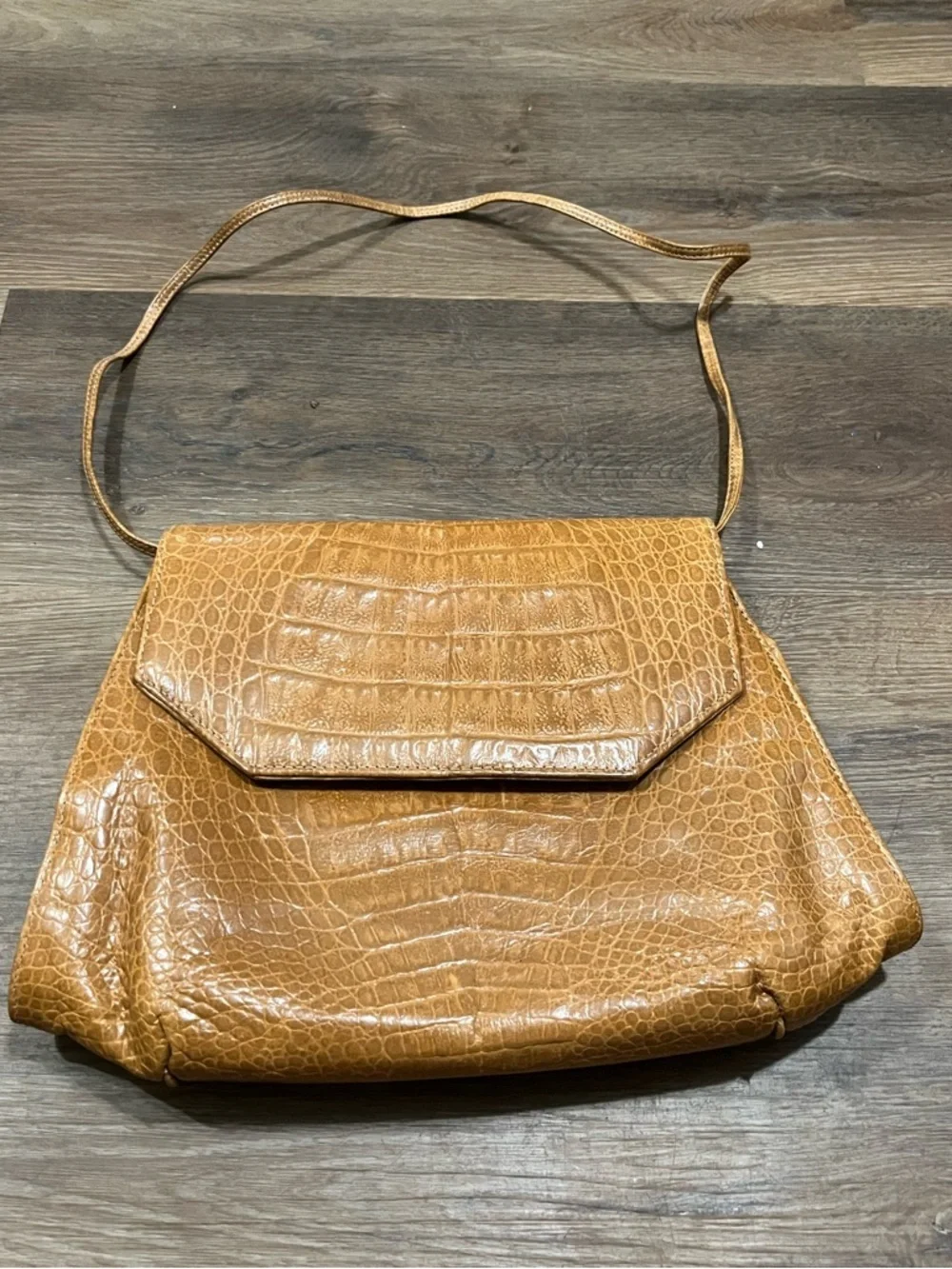 Vintage Meyer Genuine Crocodile Handbag Mid-Century Clutch Shoulder Bag